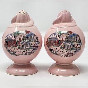 Vintage Pink Novelty Virginia Salt And Pepper Shakers‎